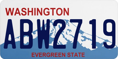 WA license plate ABW2719