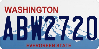 WA license plate ABW2720