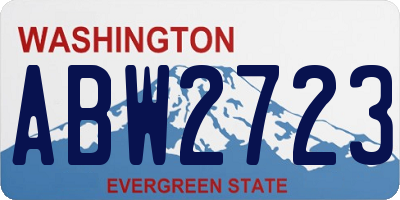 WA license plate ABW2723