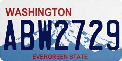 WA license plate ABW2729