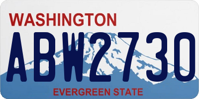 WA license plate ABW2730