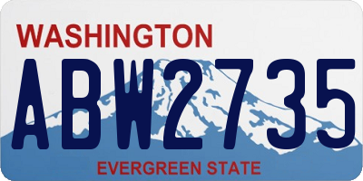 WA license plate ABW2735