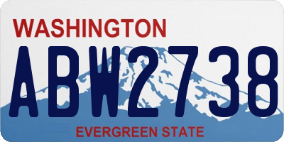 WA license plate ABW2738