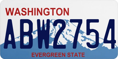 WA license plate ABW2754