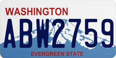 WA license plate ABW2759