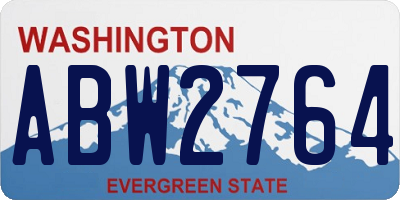 WA license plate ABW2764