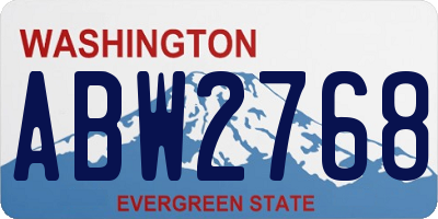 WA license plate ABW2768