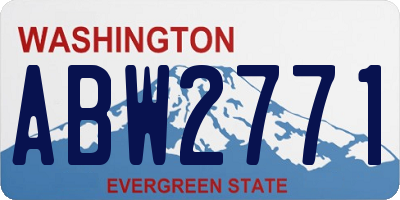 WA license plate ABW2771