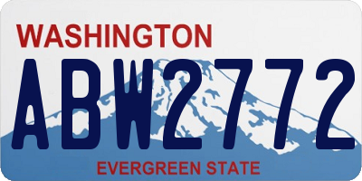 WA license plate ABW2772