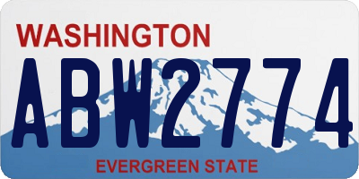 WA license plate ABW2774