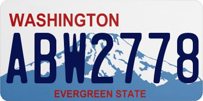 WA license plate ABW2778
