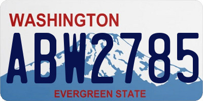 WA license plate ABW2785