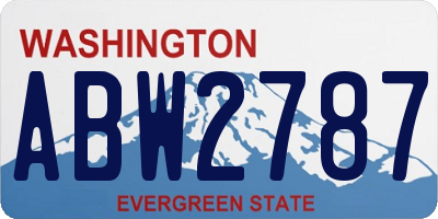 WA license plate ABW2787