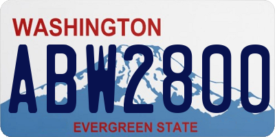 WA license plate ABW2800