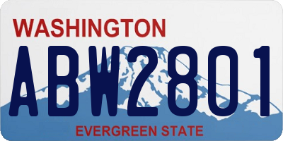 WA license plate ABW2801
