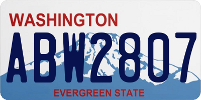 WA license plate ABW2807