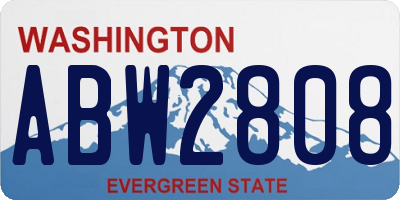 WA license plate ABW2808