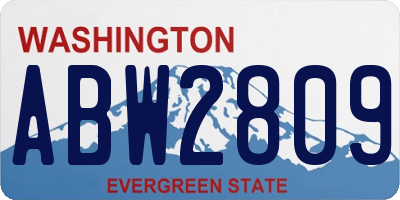 WA license plate ABW2809