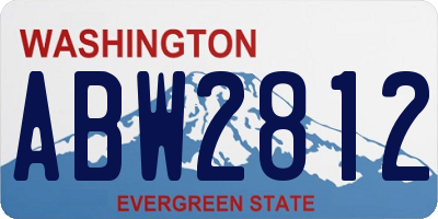 WA license plate ABW2812