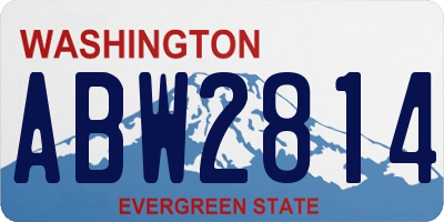 WA license plate ABW2814