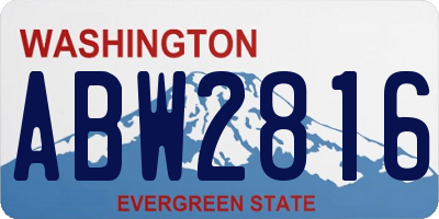 WA license plate ABW2816