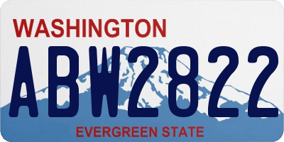 WA license plate ABW2822