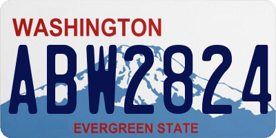 WA license plate ABW2824