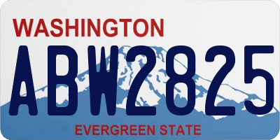WA license plate ABW2825