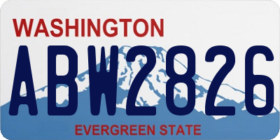 WA license plate ABW2826