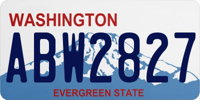WA license plate ABW2827