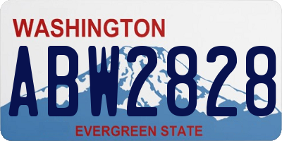 WA license plate ABW2828
