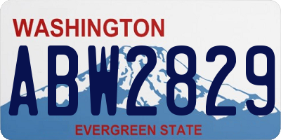 WA license plate ABW2829