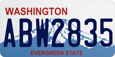 WA license plate ABW2835