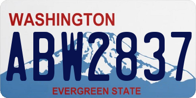 WA license plate ABW2837