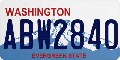 WA license plate ABW2840