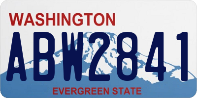 WA license plate ABW2841