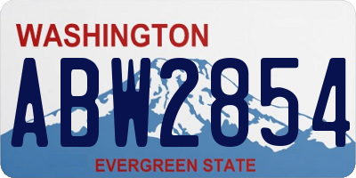 WA license plate ABW2854