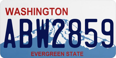WA license plate ABW2859