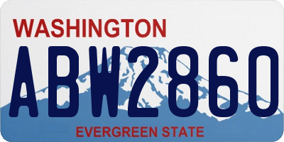 WA license plate ABW2860