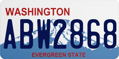 WA license plate ABW2868