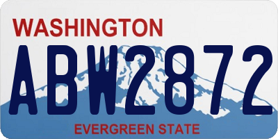 WA license plate ABW2872