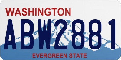 WA license plate ABW2881