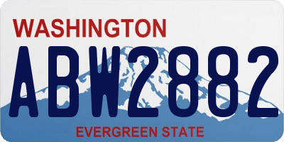 WA license plate ABW2882