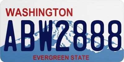 WA license plate ABW2888
