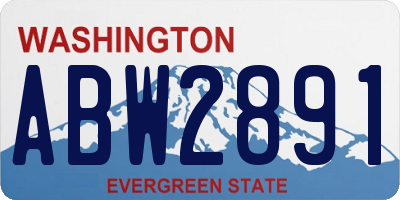 WA license plate ABW2891