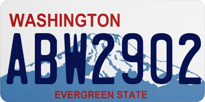 WA license plate ABW2902