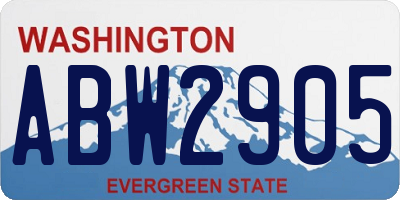WA license plate ABW2905
