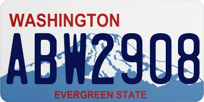WA license plate ABW2908