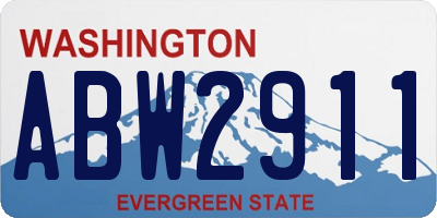 WA license plate ABW2911