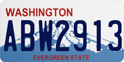 WA license plate ABW2913